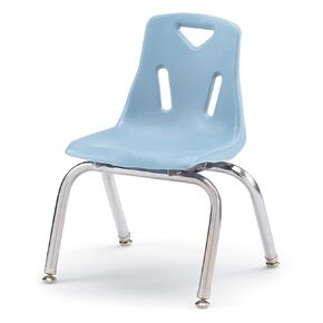 Jonti-Craft Berries 8142JC1119 Stacking Chair with Chrome-Plated Legs, 12" Height, Green