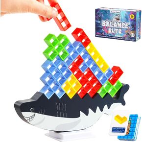 2024 New Tetra Balance Tower Game ，Family Game for Kids Age 3-5 4-8 8-12，Toddlers Party Game (48PCS)