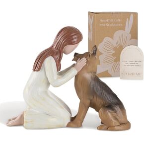 German Shepherd Gifts for Women: Dog Memorial Gifts Pet Loss Sympathy Bereavement Remembrance Gift Angel of Friendship Dog Figurines for Dog Lovers (5.3" x 4.7")
