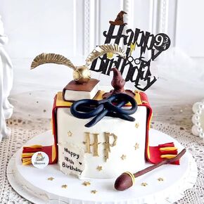 معالج كعكة عيد ميلاد سعيد توبر، بريق معالج كعكة اختيار بريق أسود معالج تحت عنوان تزيين الكعكة معالج لوازم الحفلات بوتر تحت عنوان الطرف