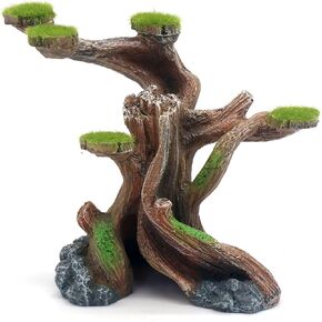 Reptile Decor Aquarium Decorations Artificial Moss Resin Fish Tank Rocks Simulation Hollow Tree Leopard Gecko Trunk Accessories Aquarium View(Small)