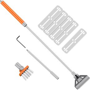 Pawfly Aquarium Algae Scraper Cleaner Fish Tank Brush with 5 Stainless Steel Blades, 26 Inch Aquarium Glass Scraper Aquarium Cleaning Tool