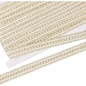 FINGERINSPIRE 12.5Yard 15mm Wide White Braid Trim by The Yard Sewing Military Bullion Braid Trim Polyester Braid Trim Floral Gimp Braid Polyester Decorative Braid Ribbon for Home Decor Gift Wrapping