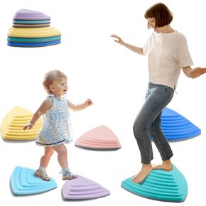 POSKAD Durable Non-Slip Stepping Stones for Kids - Toddler Stepping Stones to Encourage Balance & Gross Motor Skills, Indoor & Outdoor Toys, Gift for Kids, Obstacle Course Fun