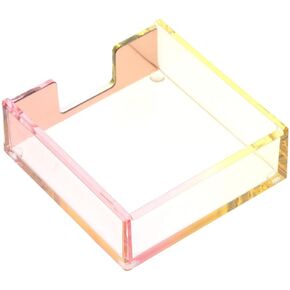 okhobby Acrylic Sticky Note Holder, Pink Memo Pad Case, Desk Stand Holders Gift, Business Supplies for Office, Home