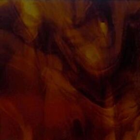 Wissmach Stained Glass Sheet and Mosaic Glass: Medium Amber and Dark Amber Brown, Streaky Crystal (4"x6"-1 Sheet) by BiNARi Glass Studio