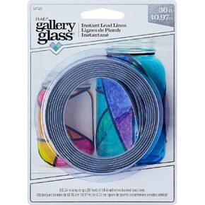 Gallery Glass FolkArt Instant Lead Roll 36ft, 1/8'' wide, Adhesive Backing, Stained Glass Paint, Glass Crafting