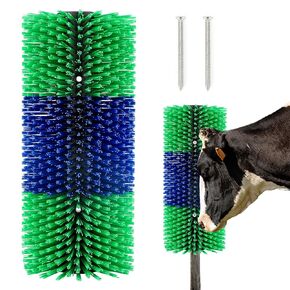 Livestock Scratch Brush, Cattle Brush Relieves Itching and Cleansing Massage Brush Kit, Cattle Supplies Suitable for Cows, Horses, Sheep & Pigs with 2 Screws（Yellow）