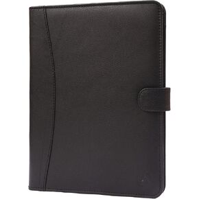 TheAntiq Leather Portfolio Organizer - Professional Business Padfolio for Men & Women, Stylish Resume Folder, A4/Letter Size Document Holder, Legal Pad Folio, Executive Black Leather Business Folder