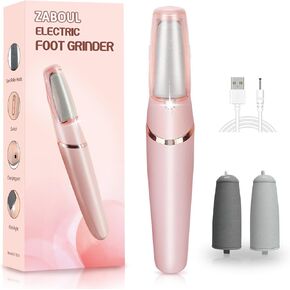 Smooth Pedicure Wand, Electric Foot Callus Remover Rechargeable Pedicure Tool Callus Remover for Feet Electronic Foot File, Feet Care for Removes Dry Hard & Dead Skin Ideal Gift (Pink)