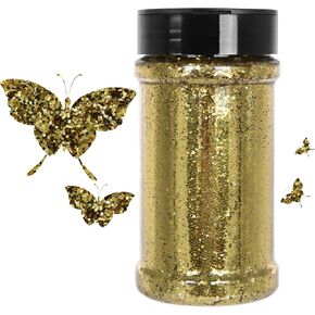 Black Holographic Chunky Glitter, 7.05 Oz (200g), Craft Glitter for Resin Crafts Nails Tumblers Slime Cosmetic and Festival Decoration - Laser Black Glitter Bulk