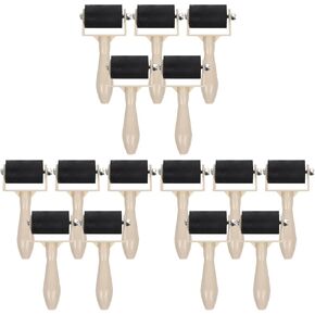 Ciieeo 15 Pcs Printmaking Brayer Rubber Brayer Roller Paint Brush Ink Applicator Art Craft Oil Painting Tool for Printmaking Stamping Gluing