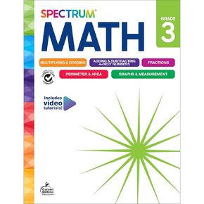Spectrum 3rd Grade Math Workbook, 3rd Grade Math Workbooks for Kids Ages 8 to 9, 3rd Grade Math Workbook Covering Fractions, Multiplication, Division, and More, Math Classroom & Homeschool Curriculum