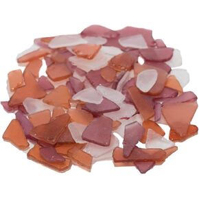 Nautical Crush Trading Sea Glass | Amber Brown Red and Frosted White Sea Glass Mix | 11 Ounces of Sea Glass for Art Crafts and Decor | Sea Glass Bulk