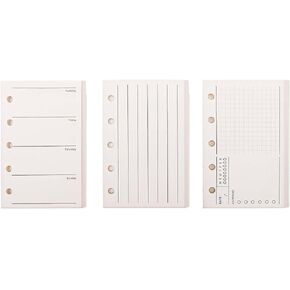 3 Pack A8 Refill Paper Loose Leaf Paper 120 Sheets Refillable Planner Binder Paper M5-5 Hole Mini Binder Paper 2.64''x4.09'' Filler Paper Vertical Line&To Do List&Weekly Plan