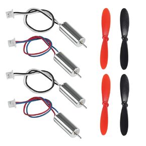 4pcs 716 Coreless Motor 3.7V 7x16mm Brushed Motors with JST 1.25 Connector + 4pcs CW CCW Propeller Compatible with FPV RC Quadcopter