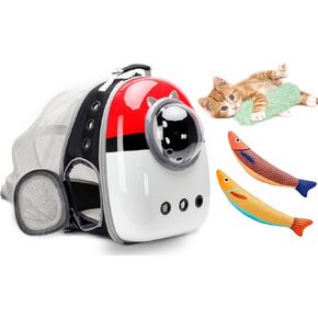 Expandable Cat Carrier Backpack, Backpack for Cats Kitten Small Puppy, Airline Approved Cat Bubble Backpack, Space Capsule Astronaut Carrier (Blue, Back Extension)