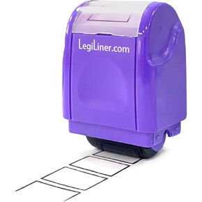 LegiLiner Purple Teacher Stamp: Self-Inking Rolling Stamp Prints a Single Row of Boxes for Handwriting and Math.