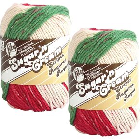 Bulk Buy: Lily Sugar 'n Cream 100% Cotton Yarn (2-Pack) (Holiday Stripes #21532)