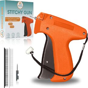 NANG Mini Stitchy Gun for Clothes, Handheld Fine Stitchy Quick Clothing Fixer, Micro Tagging Gun for Quilting, Hemming & Edging, Sewing Gun with 2 Fine Needles, 2000 Black & 2000 White Fastener