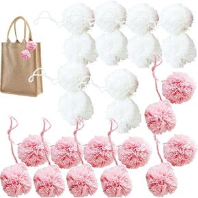 MEYAGO 12 Sets Pom Pom Hanging Pom Poms for Bags Women Bag Accessories Tassel Pom Poms - Pom Pom Hanging , Double Ball Design