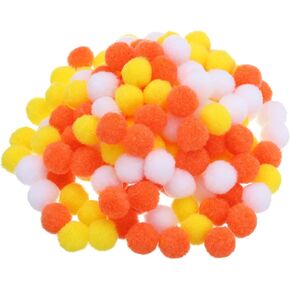 PATIKIL 0.6 in Pom Poms for Crafts, 150Pcs Fuzzy Pastel Pom Pom Balls for Art Supplies DIY Creative Craft Material Handicraft Decorations, Orange, Yellow, White