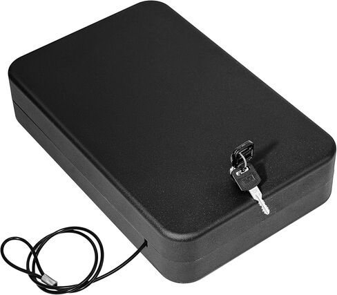Car Portable Gun Safe for Handgun and Valuables, Pistol Safe, Handgun Lock Box for Car, 9.4" x6.6" x1.8",Black in Saudi Arabia