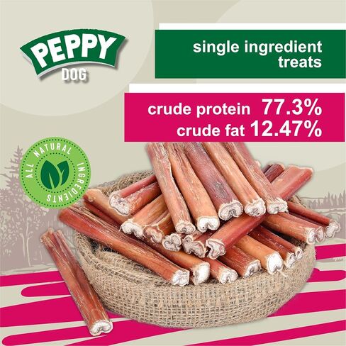 Bully Sticks for Dogs 20 Count (Pack of 1) 6 inch | Premium Beef Pizzle | 100% Beef Dog Treats | Bully Pizzle | All Natural Dog Chews | Beef Snaks for Dog | Bully Sticks Easy to Digest in Saudi Arabia
