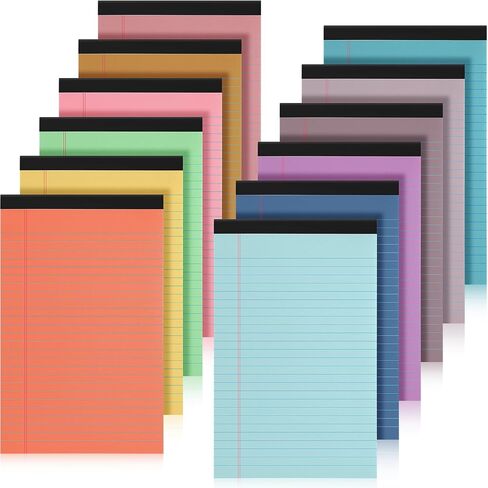 Fuutreo 12 Pcs 5" x 8" Legal Pad Writing Notepads 50 Sheets Small Legal Pad Narrow Ruled Multiple Color Lined Paper for School College Office Supplies Work (Macaron Colors) in Kuwait