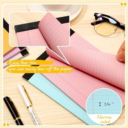 Fuutreo 12 Pcs 5" x 8" Legal Pad Writing Notepads 50 Sheets Small Legal Pad Narrow Ruled Multiple Color Lined Paper for School College Office Supplies Work (Macaron Colors) in Kuwait