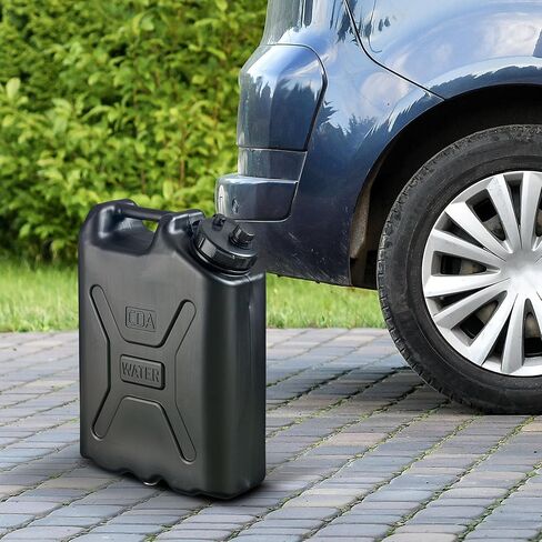 حاوية مياه بلاستيكية من سيبتر سعة 5 جالون عالية التحمل على الطراز العسكري HDPE للتخييم والطرق الوعرة والقوارب وتخزين المياه في حالات الطوارئ، (4 عبوات)، أسود in Kuwait