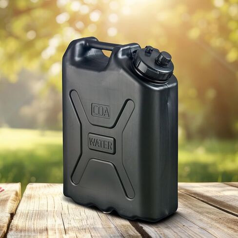 حاوية مياه بلاستيكية من سيبتر سعة 5 جالون عالية التحمل على الطراز العسكري HDPE للتخييم والطرق الوعرة والقوارب وتخزين المياه في حالات الطوارئ، (4 عبوات)، أسود in Kuwait