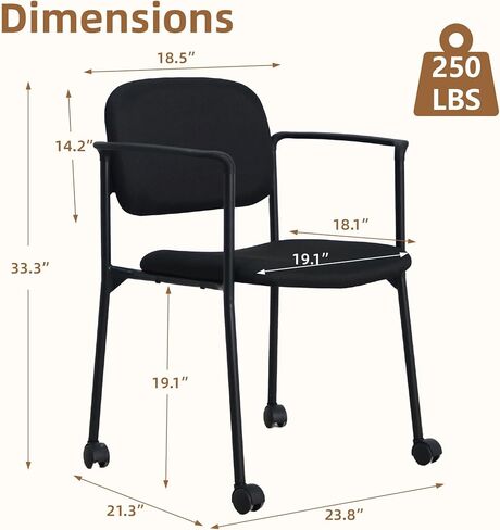 Stackable Reception Guest Visitor Office Meeting Conference Chair with Arms and Wheels in Kuwait