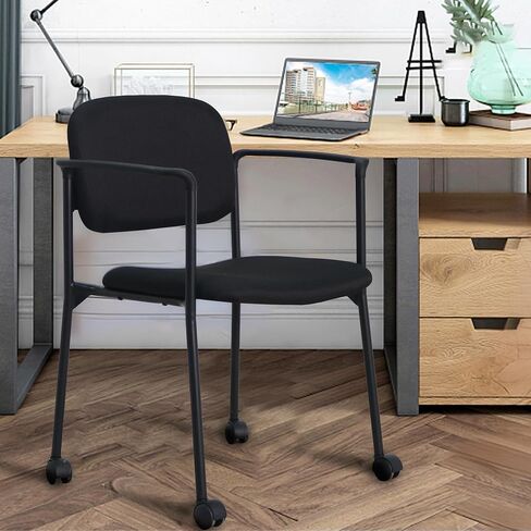 Stackable Reception Guest Visitor Office Meeting Conference Chair with Arms and Wheels in Kuwait