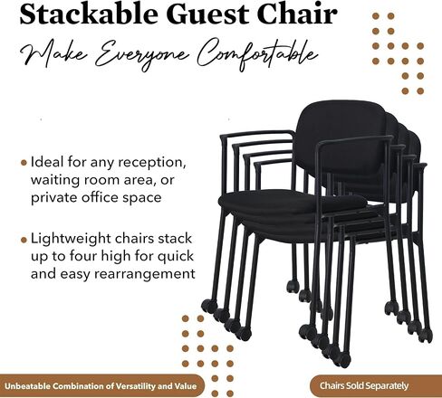 Stackable Reception Guest Visitor Office Meeting Conference Chair with Arms and Wheels in Kuwait