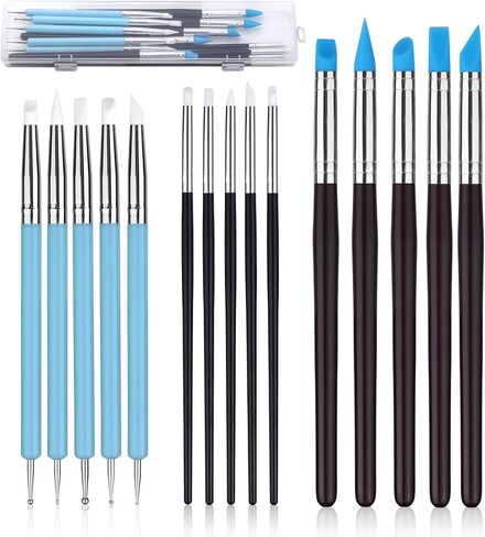 Silicone Sculpting Tools, Pottery Tools, Clay Tools, Clay Sculpting Tools, Clay Tools Sculpting with 15 PCS Modeling Dotting Tool, Embossing Tool for Modeling, Nail, Painting in Saudi Arabia