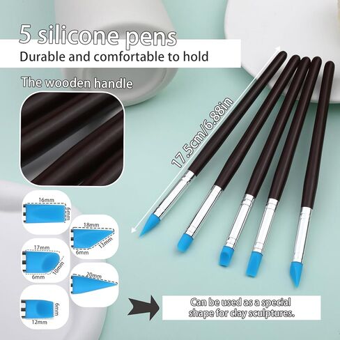 Silicone Sculpting Tools, Pottery Tools, Clay Tools, Clay Sculpting Tools, Clay Tools Sculpting with 15 PCS Modeling Dotting Tool, Embossing Tool for Modeling, Nail, Painting in Saudi Arabia