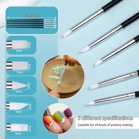 Silicone Sculpting Tools, Pottery Tools, Clay Tools, Clay Sculpting Tools, Clay Tools Sculpting with 15 PCS Modeling Dotting Tool, Embossing Tool for Modeling, Nail, Painting in Saudi Arabia