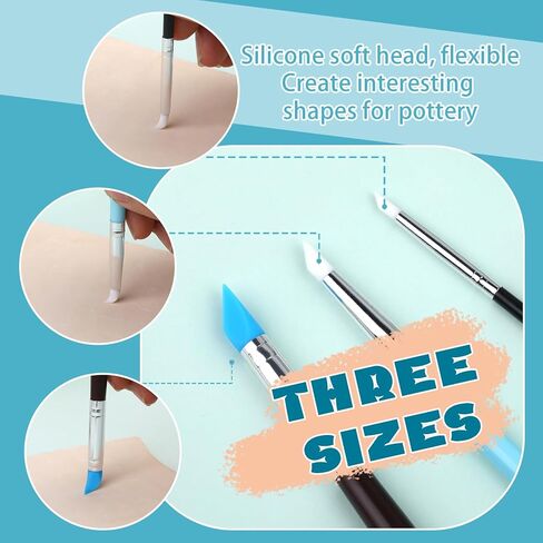 Silicone Sculpting Tools, Pottery Tools, Clay Tools, Clay Sculpting Tools, Clay Tools Sculpting with 15 PCS Modeling Dotting Tool, Embossing Tool for Modeling, Nail, Painting in Saudi Arabia