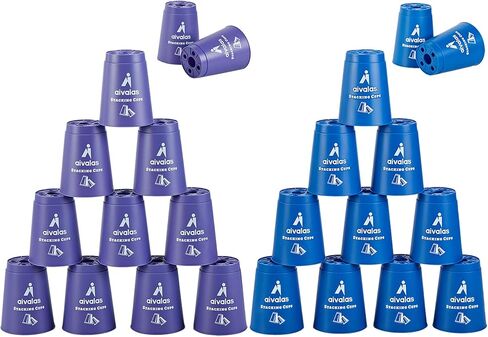 Stacking Cups, Quick Stack Cups Game with 12 PCS Stacking Cups & Durable Carry Bag, Classic Stacking Games for Kids Adults Family(Red) in Saudi Arabia