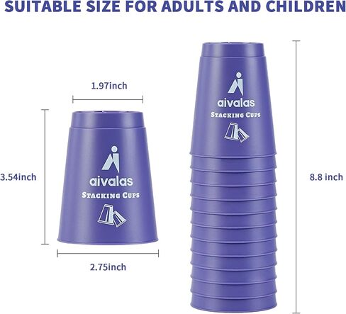 Stacking Cups, Quick Stack Cups Game with 12 PCS Stacking Cups & Durable Carry Bag, Classic Stacking Games for Kids Adults Family(Red) in Saudi Arabia