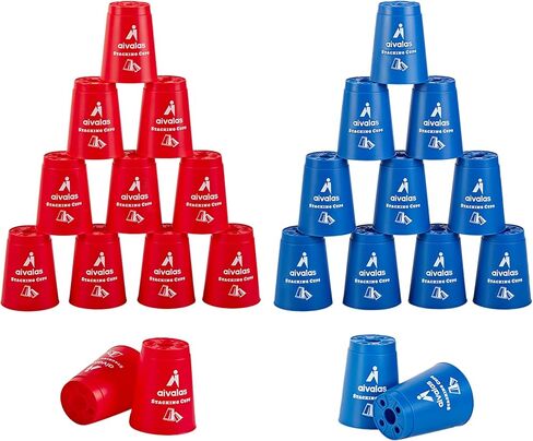 Stacking Cups, Quick Stack Cups Game with 12 PCS Stacking Cups & Durable Carry Bag, Classic Stacking Games for Kids Adults Family(Red) in Saudi Arabia