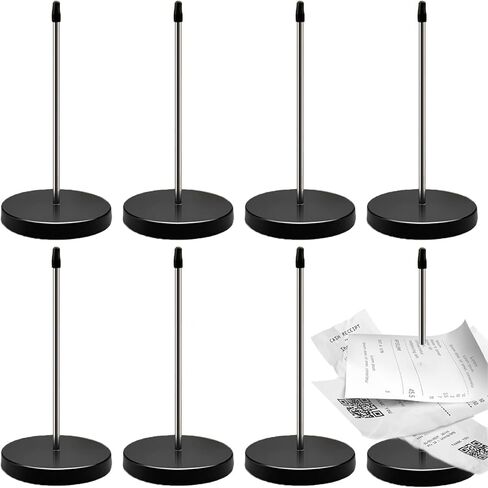 8 PCS Desk Receipt Holder Stainless Steel Receipt Spike 5.5 Inch Check Spindle Black Ticket Stabber for Restaurant (Black) in Saudi Arabia