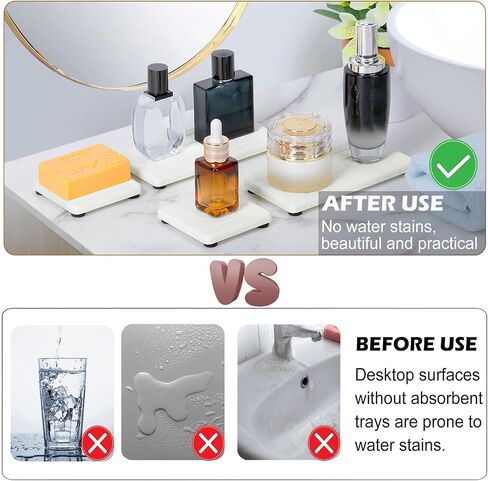 6PCS Fast Drying Diatomite Stone Sink Tray, Stone Drying Tray for Bathroom Counter, Stone Soap Tray for Kitchen Sink, Water Absorbing Coasters, Diatomite Soap Dish, Water Absorbing Stone Tray for Sink in Saudi Arabia