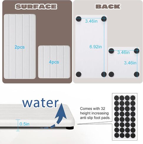 6PCS Fast Drying Diatomite Stone Sink Tray, Stone Drying Tray for Bathroom Counter, Stone Soap Tray for Kitchen Sink, Water Absorbing Coasters, Diatomite Soap Dish, Water Absorbing Stone Tray for Sink in Saudi Arabia