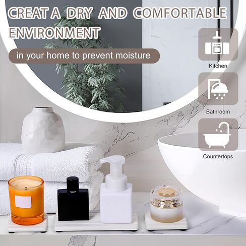 6PCS Fast Drying Diatomite Stone Sink Tray, Stone Drying Tray for Bathroom Counter, Stone Soap Tray for Kitchen Sink, Water Absorbing Coasters, Diatomite Soap Dish, Water Absorbing Stone Tray for Sink in Saudi Arabia