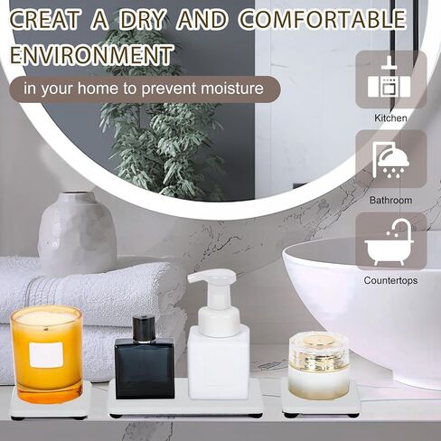 6PCS Fast Drying Diatomite Stone Sink Tray, Stone Drying Tray for Bathroom Counter, Stone Soap Tray for Kitchen Sink, Water Absorbing Coasters, Diatomite Soap Dish, Water Absorbing Stone Tray for Sink in Saudi Arabia