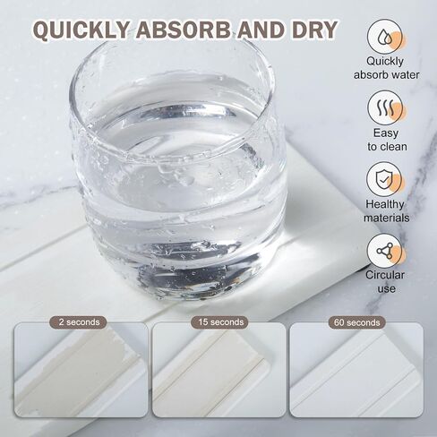 6PCS Fast Drying Diatomite Stone Sink Tray, Stone Drying Tray for Bathroom Counter, Stone Soap Tray for Kitchen Sink, Water Absorbing Coasters, Diatomite Soap Dish, Water Absorbing Stone Tray for Sink in Saudi Arabia
