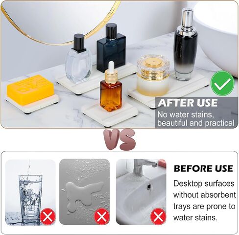 6PCS Fast Drying Diatomite Stone Sink Tray, Stone Drying Tray for Bathroom Counter, Stone Soap Tray for Kitchen Sink, Water Absorbing Coasters, Diatomite Soap Dish, Water Absorbing Stone Tray for Sink in Saudi Arabia