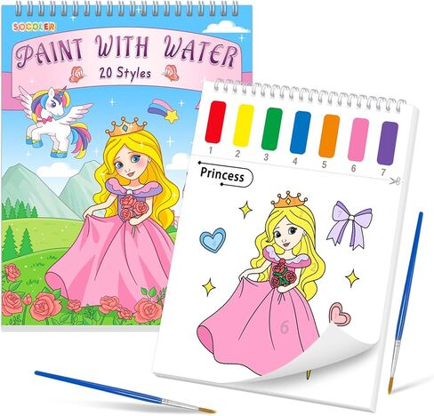 Paint with Water Coloring Books for Toddlers, Traffic Theme Mess Free Watercolor Painting Papers for Kids Water Color Paint Kit Art Craft Birthday Gift for Ages 1-3, 4-8 in Saudi Arabia